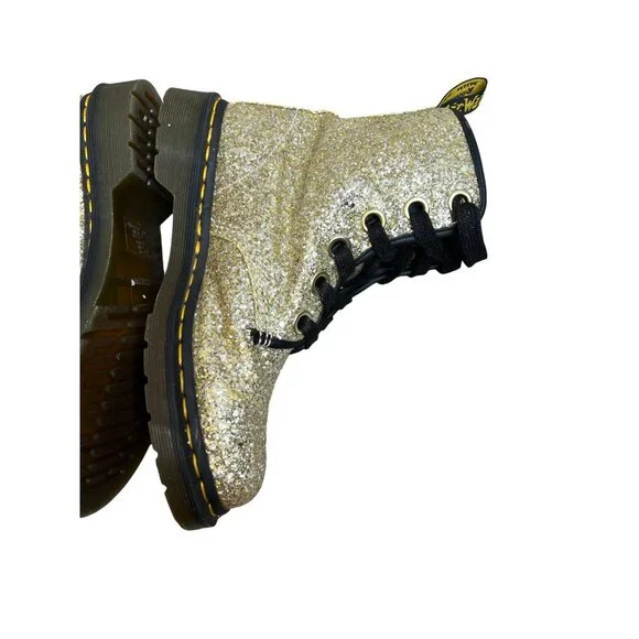 Dr Martens Gold Glitter 1460 Farrah Ankle Boots Women’s Size 7 Doc Marten Rare - Picture 9 of 15